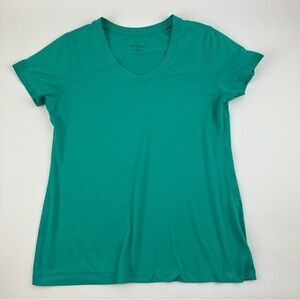 Be Inspired Tshirt Womens Medium Green Vneck